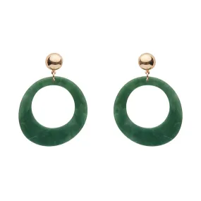 Essentials Statement Circle Drop Earrings - Green