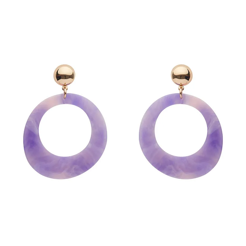 Essentials Statement Circle Drop Earrings - Purple