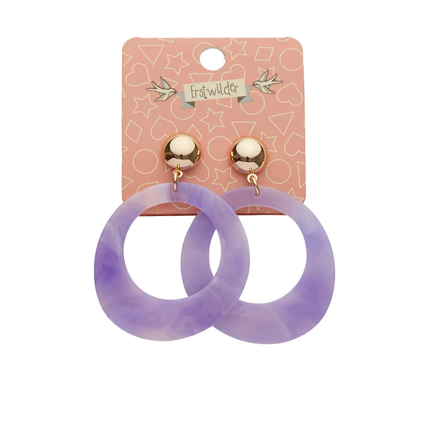 Essentials Statement Circle Drop Earrings - Purple