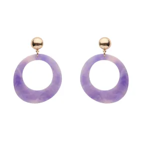 Essentials Statement Circle Drop Earrings - Purple