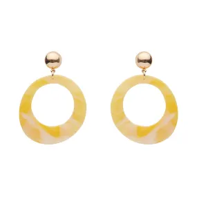 Essentials Statement Circle Drop Earrings - Yellow
