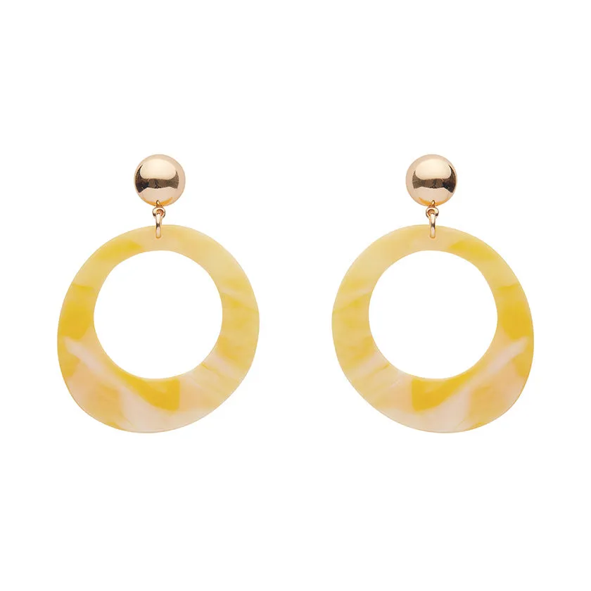 Essentials Statement Circle Drop Earrings - Yellow