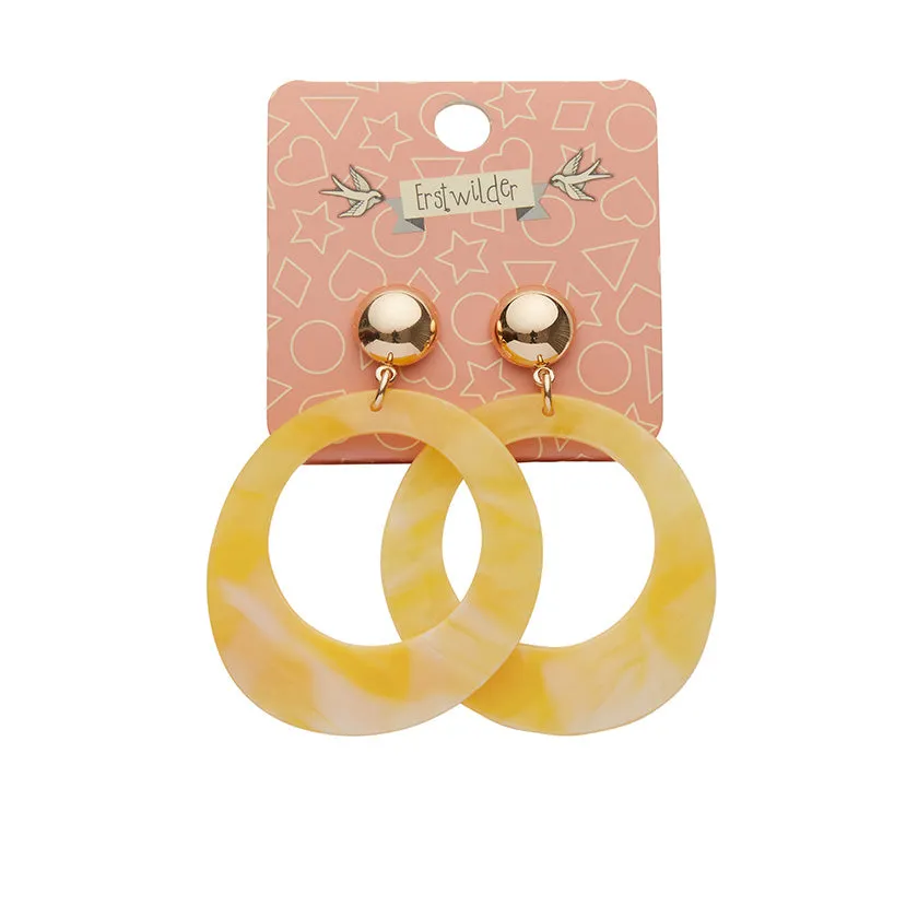 Essentials Statement Circle Drop Earrings - Yellow