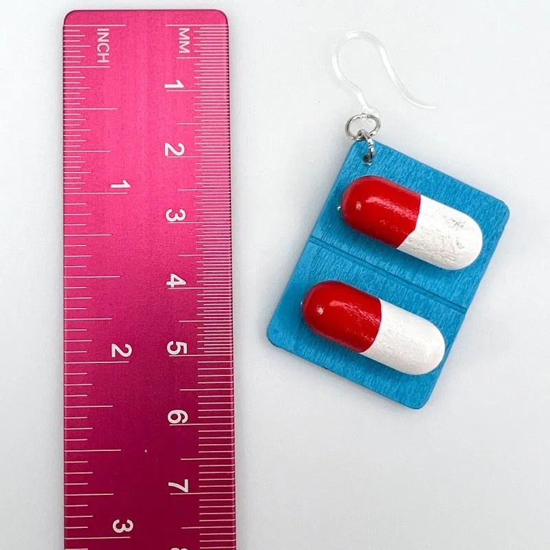 Exaggerated Capsule Dangles Hypoallergenic Earrings for Sensitive Ears Made with Plastic Posts