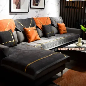 Fashion stylish chenille leather anti slip sofa cushion