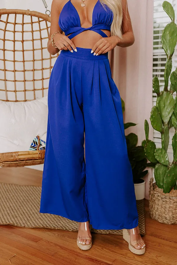 Forever Yours High Waist Pants In Royal Blue