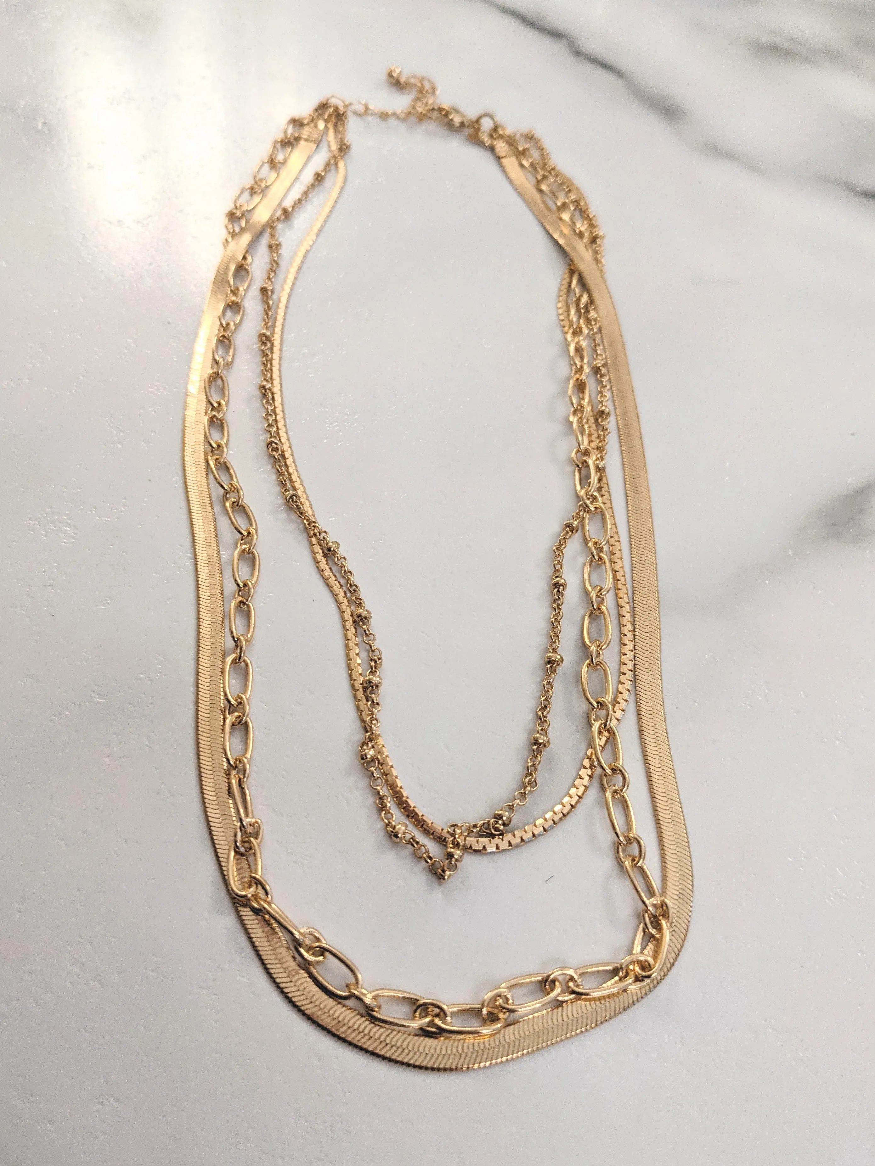 Four Layer Gold Necklace