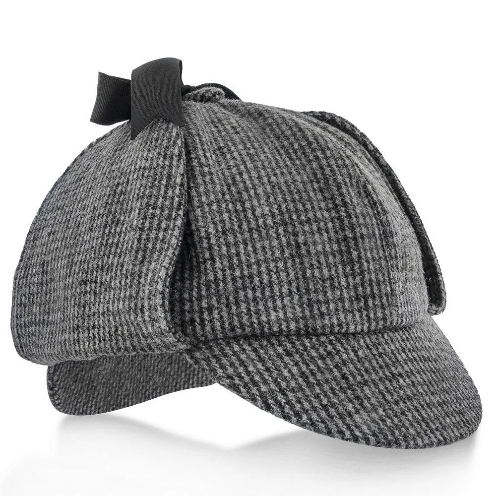 Fox & Hound - Walrus Hats Multi-colored Wool Blend Checkered Sherlock Holmes Deerstalker Hat