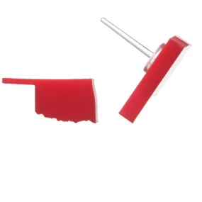 Glossy Oklahoma Studs Hypoallergenic Earrings for Sensitive Ears Made with Plastic Posts