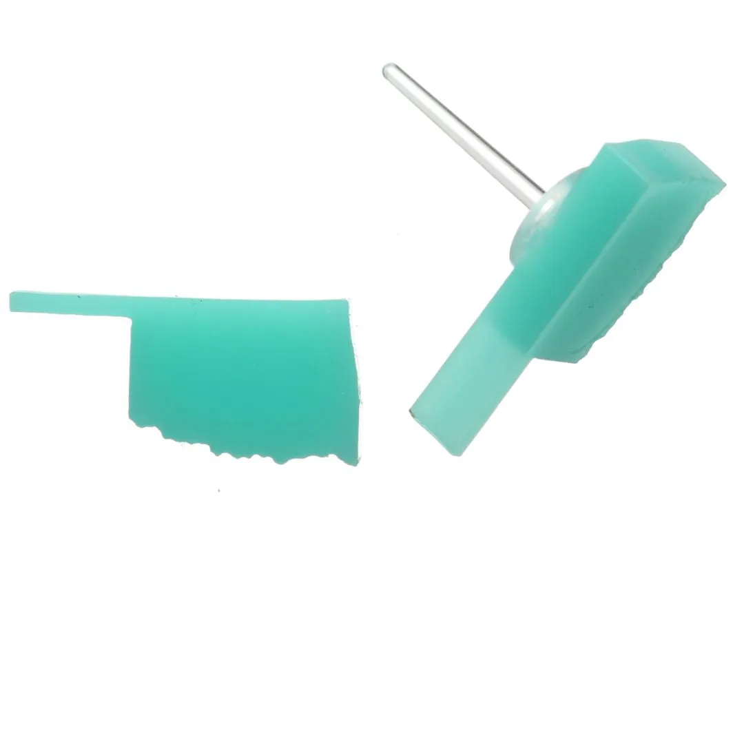 Glossy Oklahoma Studs Hypoallergenic Earrings for Sensitive Ears Made with Plastic Posts