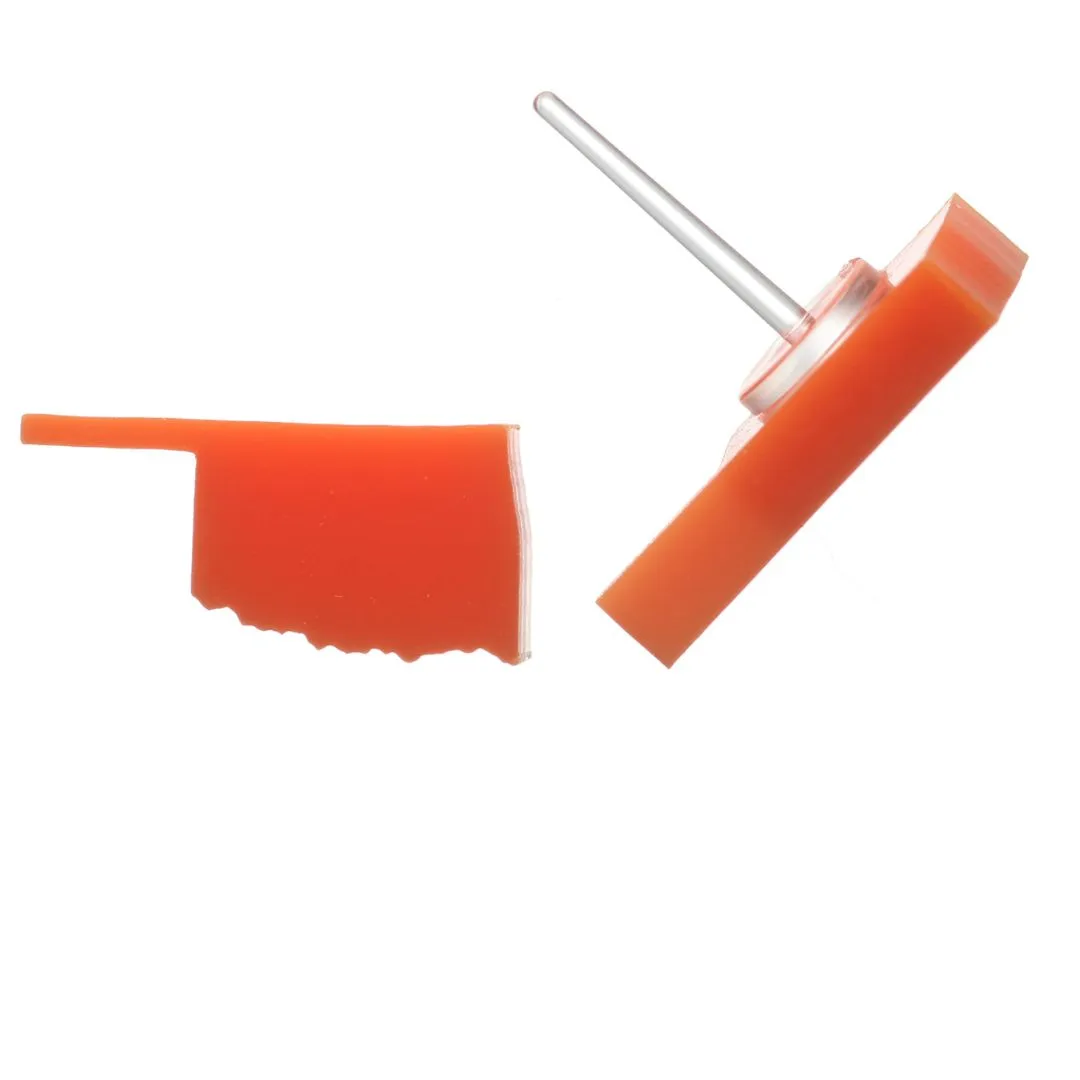 Glossy Oklahoma Studs Hypoallergenic Earrings for Sensitive Ears Made with Plastic Posts