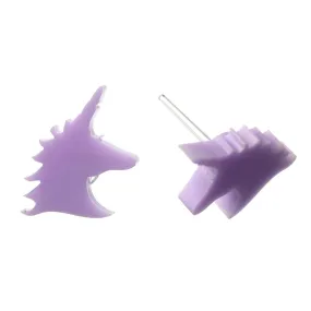Glossy Unicorn Studs Hypoallergenic Earrings for Sensitive Ears Made with Plastic Posts