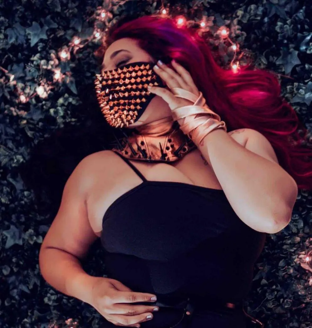 Gold Fashion Spike/Stud Face Mask