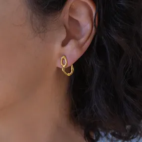 Gold Organic Ear Jacket Earrings