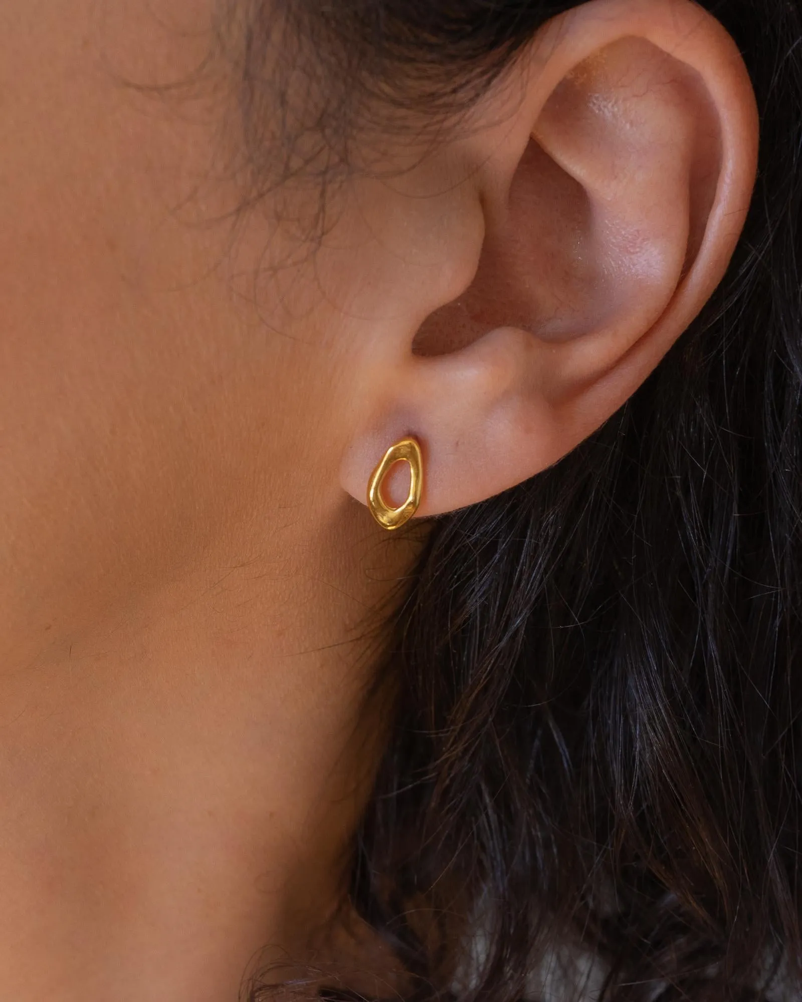 Gold Organic Ear Jacket Earrings