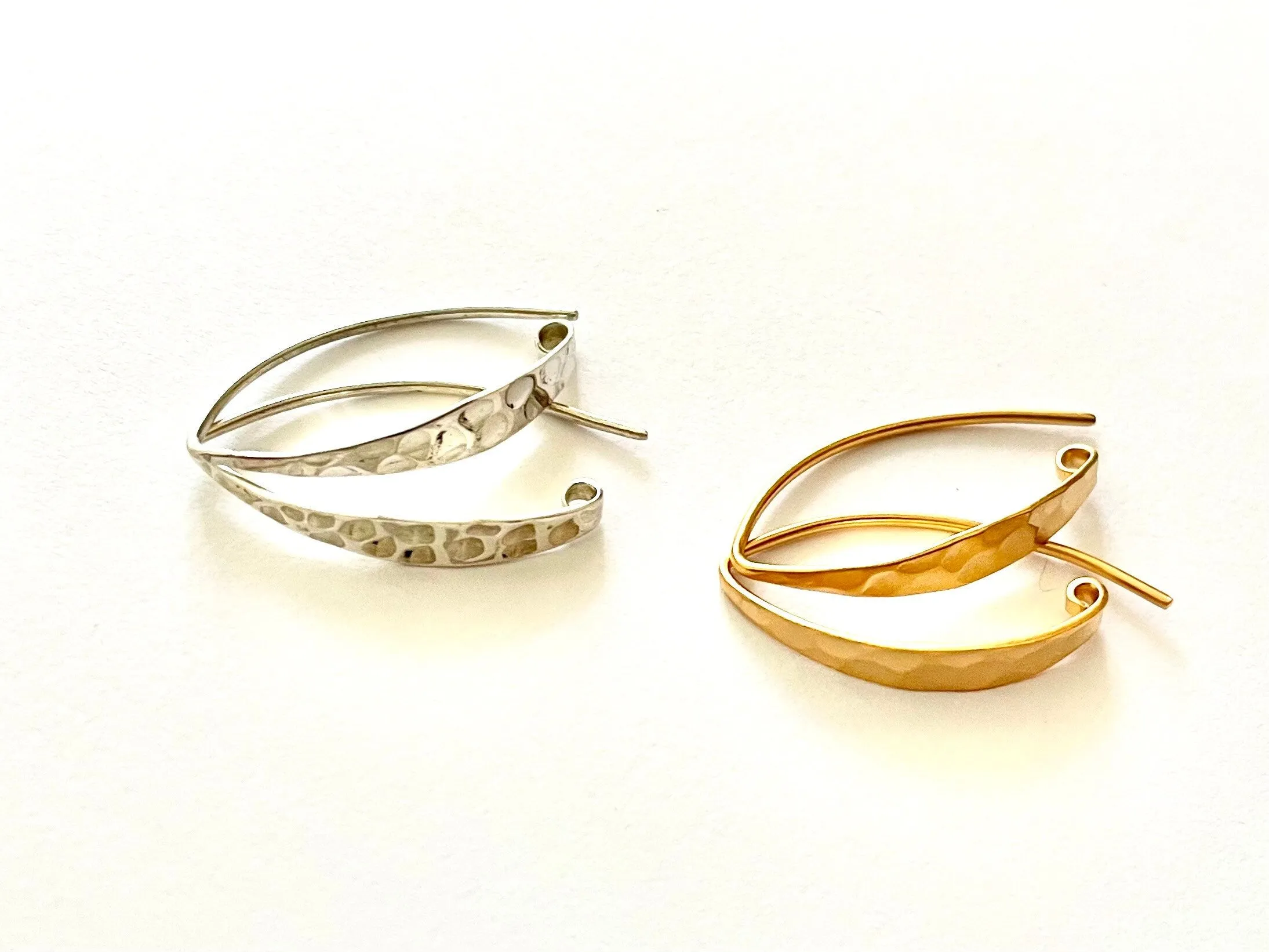 Hammered Earwires, Earwires, Silver Earwires, Gold Earwires, Statement Earwires, Wide Earwires, Jewelry Design, Earring Design