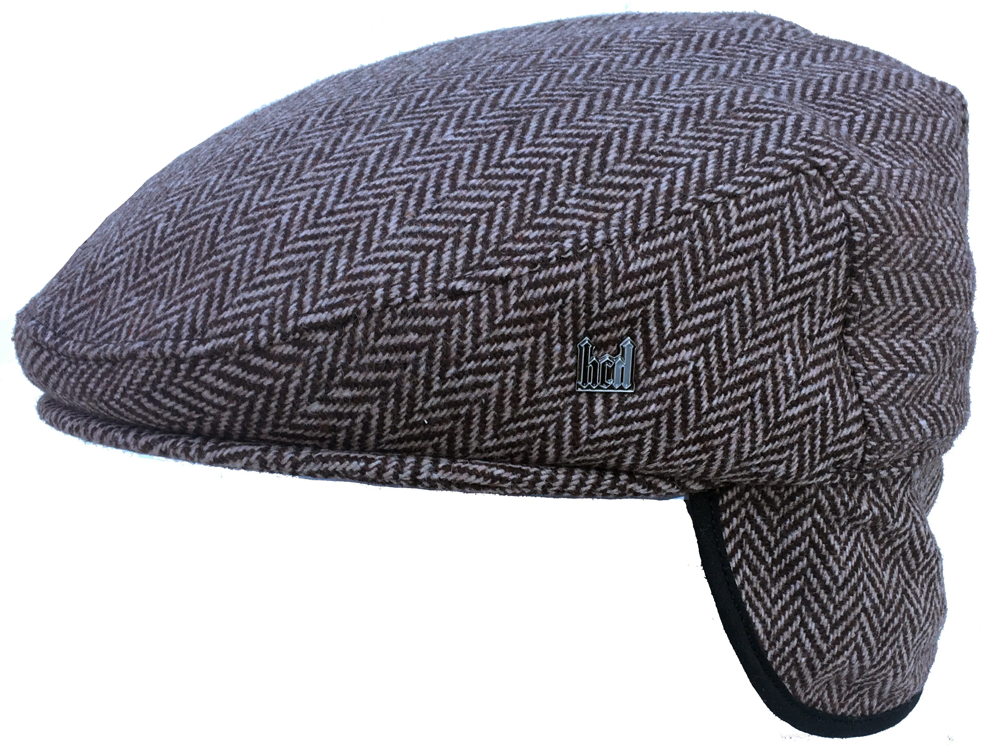 Headchange USA American Made Herringbone Ear Flap Ivy Newsboy Cap