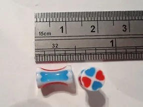 HEARTS Acrylic Double Flare Plugs Ear Rings 6 gauge 6g