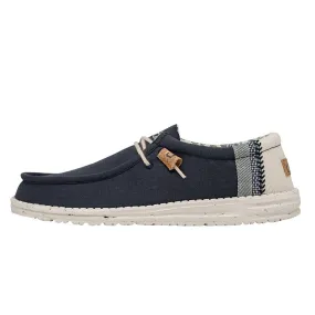 Hey Dude Wally Linen Natural Navy