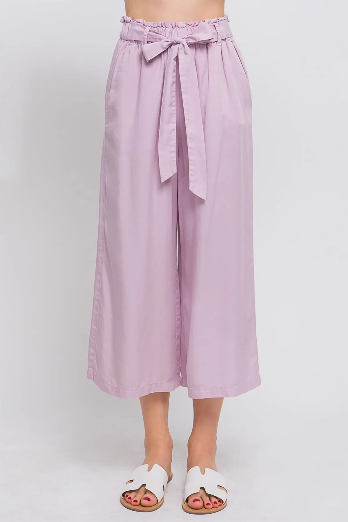 HIGH RISE TIE WAIST TENCEL PAPERBAG PANTS 2-2-2