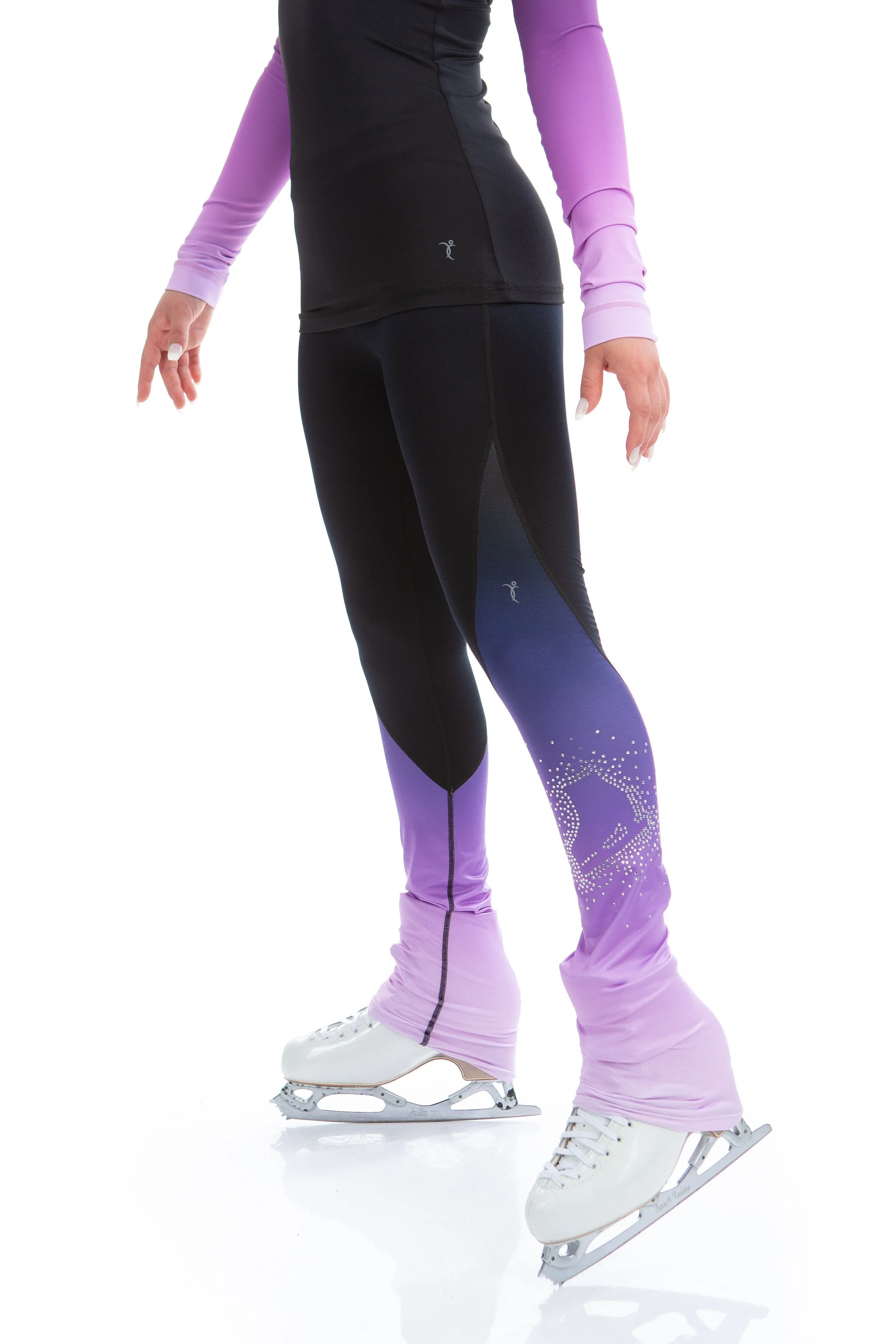 High Waist Pastel Sprinkle Skate Faded Legging - Lilac
