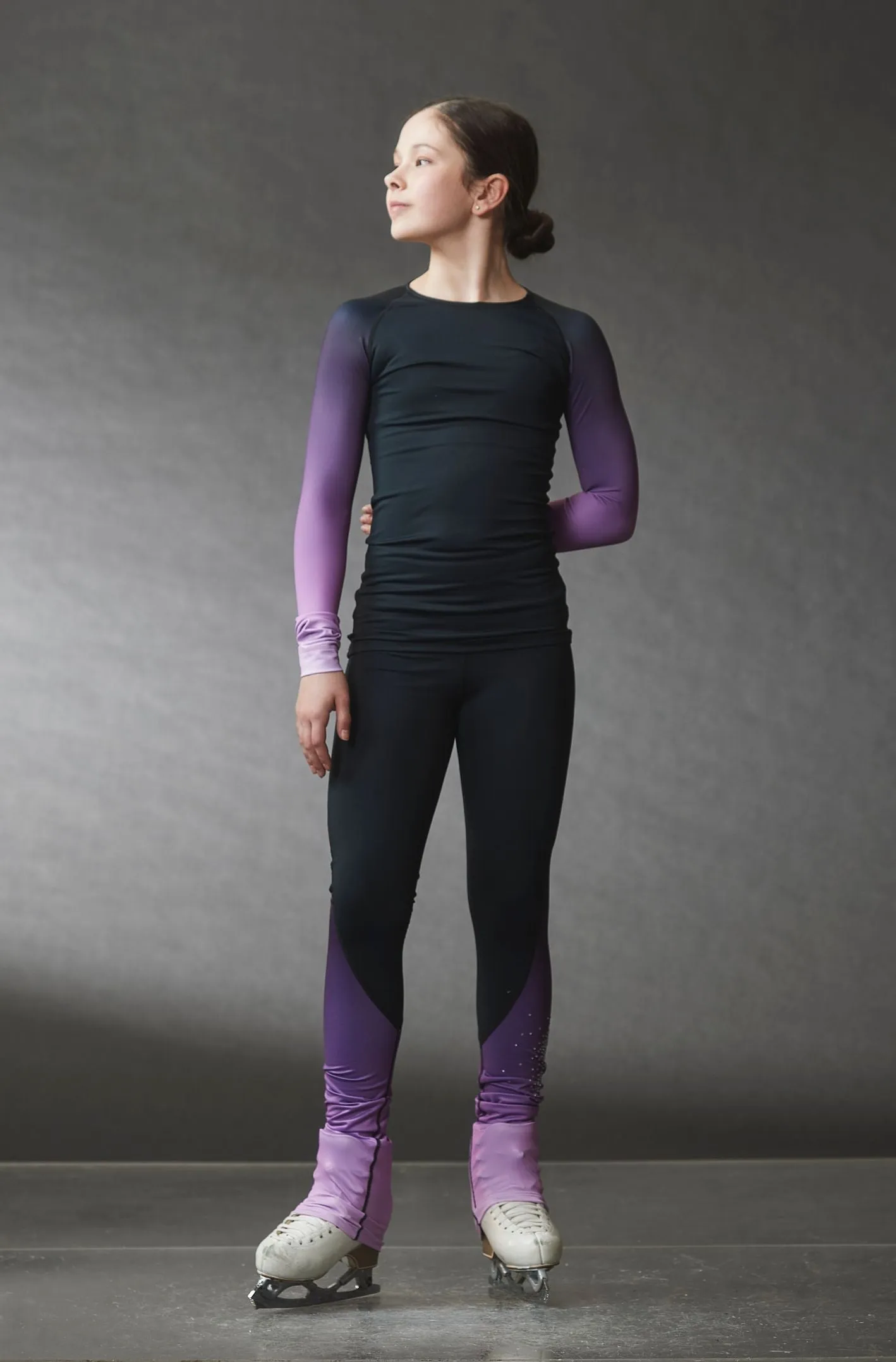 High Waist Pastel Sprinkle Skate Faded Legging - Lilac
