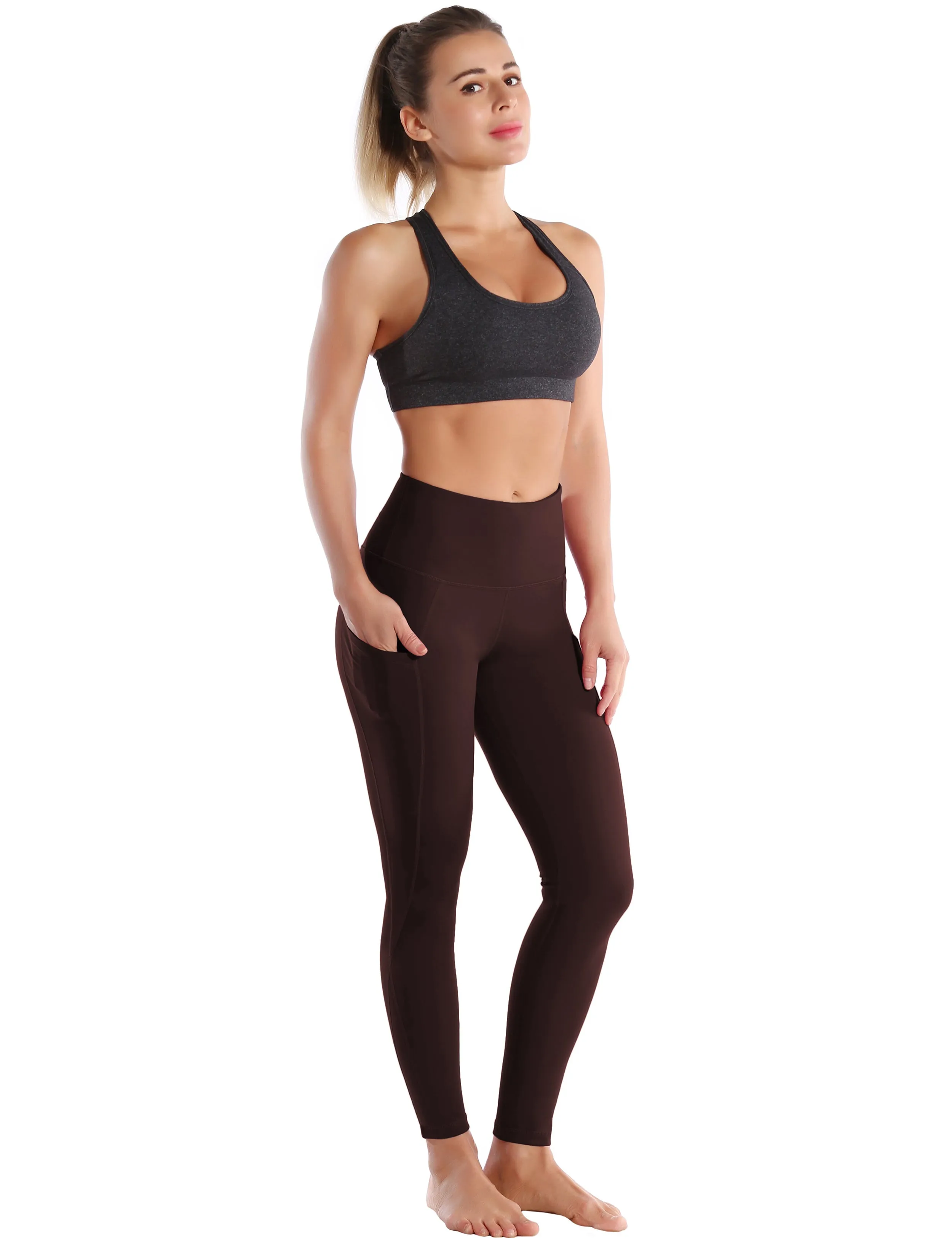 High Waist Side Pockets Golf Pants mahoganymaroon_Golf