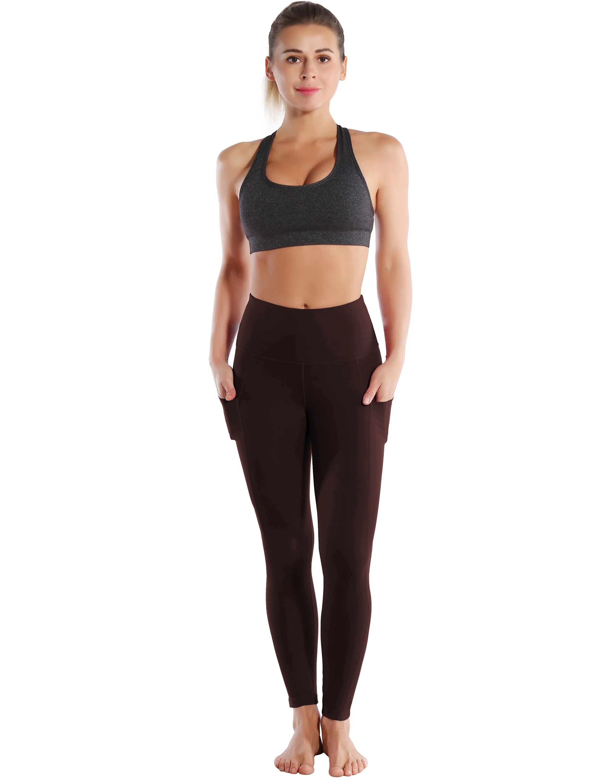 High Waist Side Pockets Golf Pants mahoganymaroon_Golf