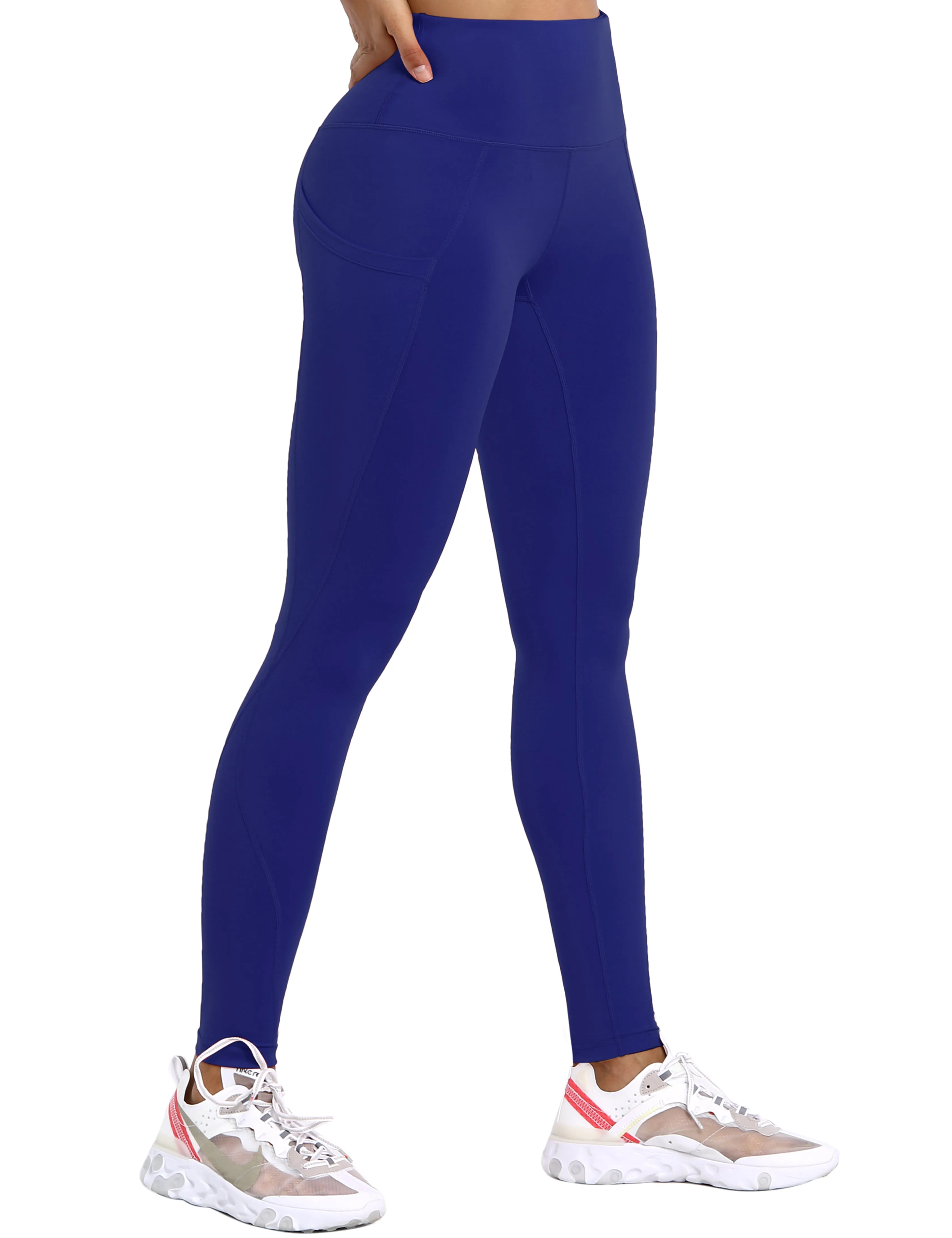 High Waist Side Pockets Pilates Pants navy_Pilates