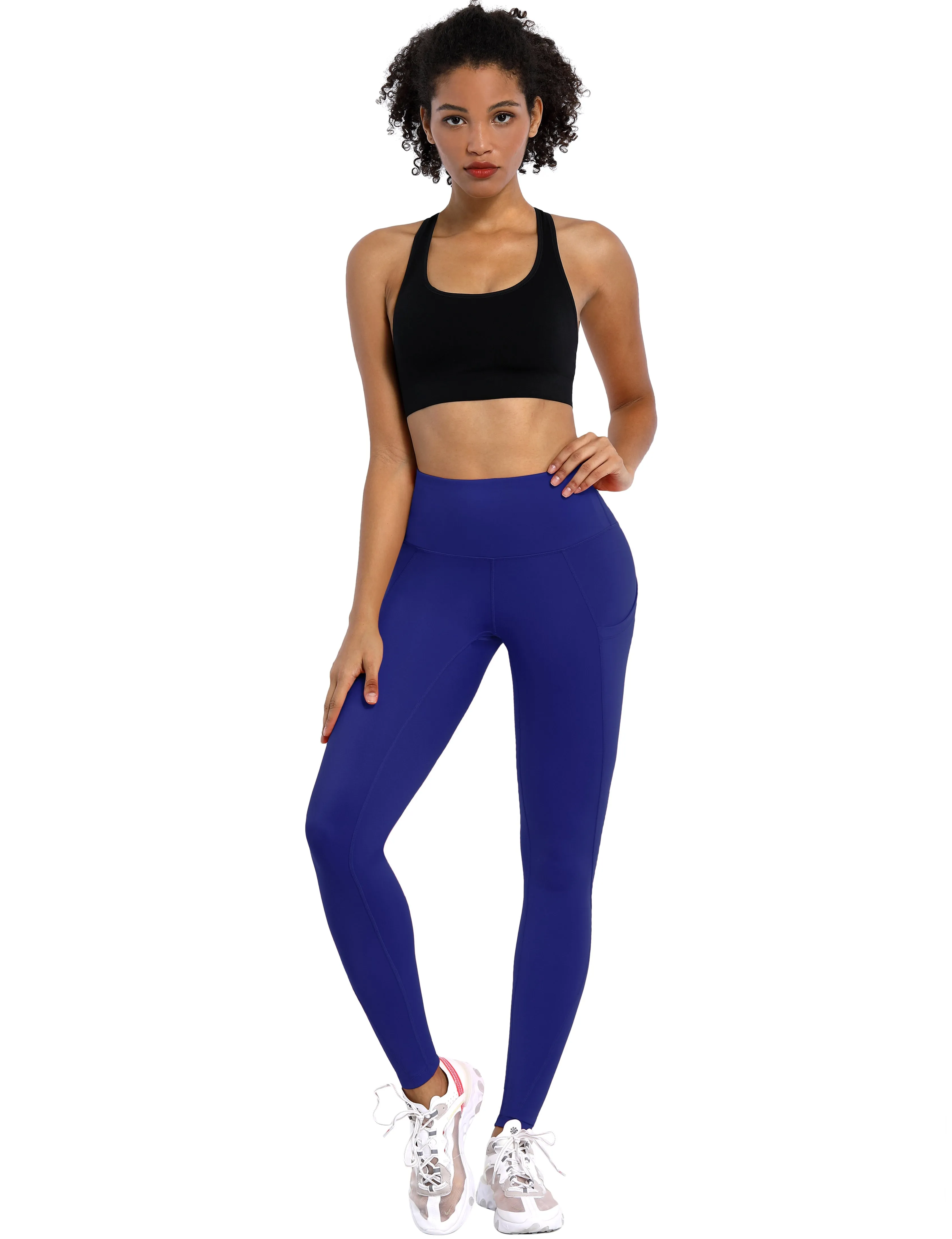 High Waist Side Pockets Pilates Pants navy_Pilates