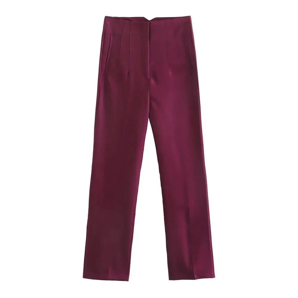 High Waist Slim Fit Cropped Pants: Stylish All-Season Wear