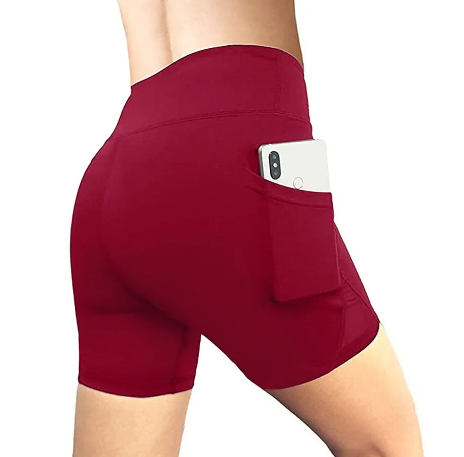 Hip Raise Yoga Women's High Waist Solid Color Tights Running Fitness Sports Pants