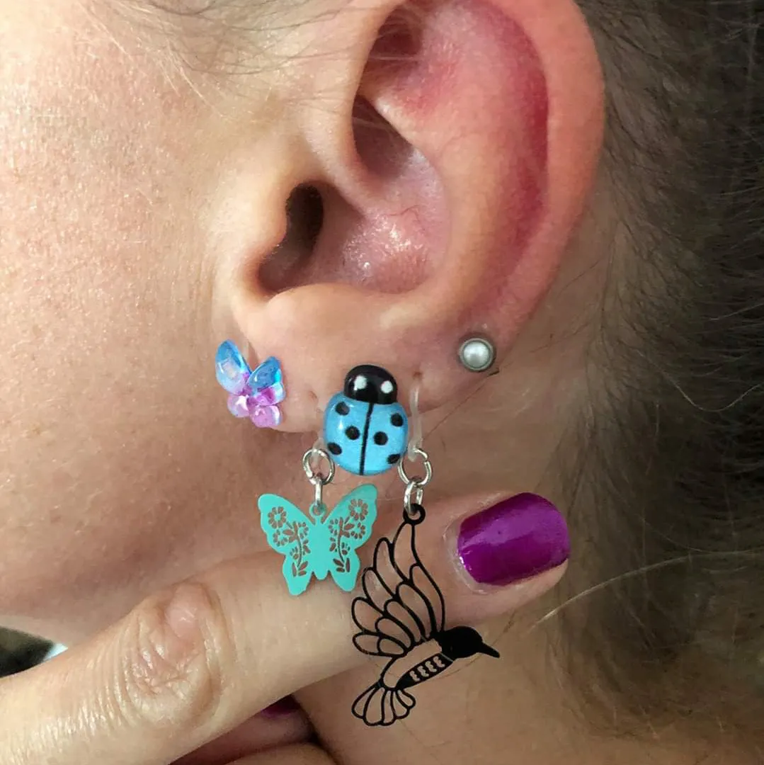 Hummingbird Dangles Hypoallergenic Earrings for Sensitive Ears Made with Plastic Posts