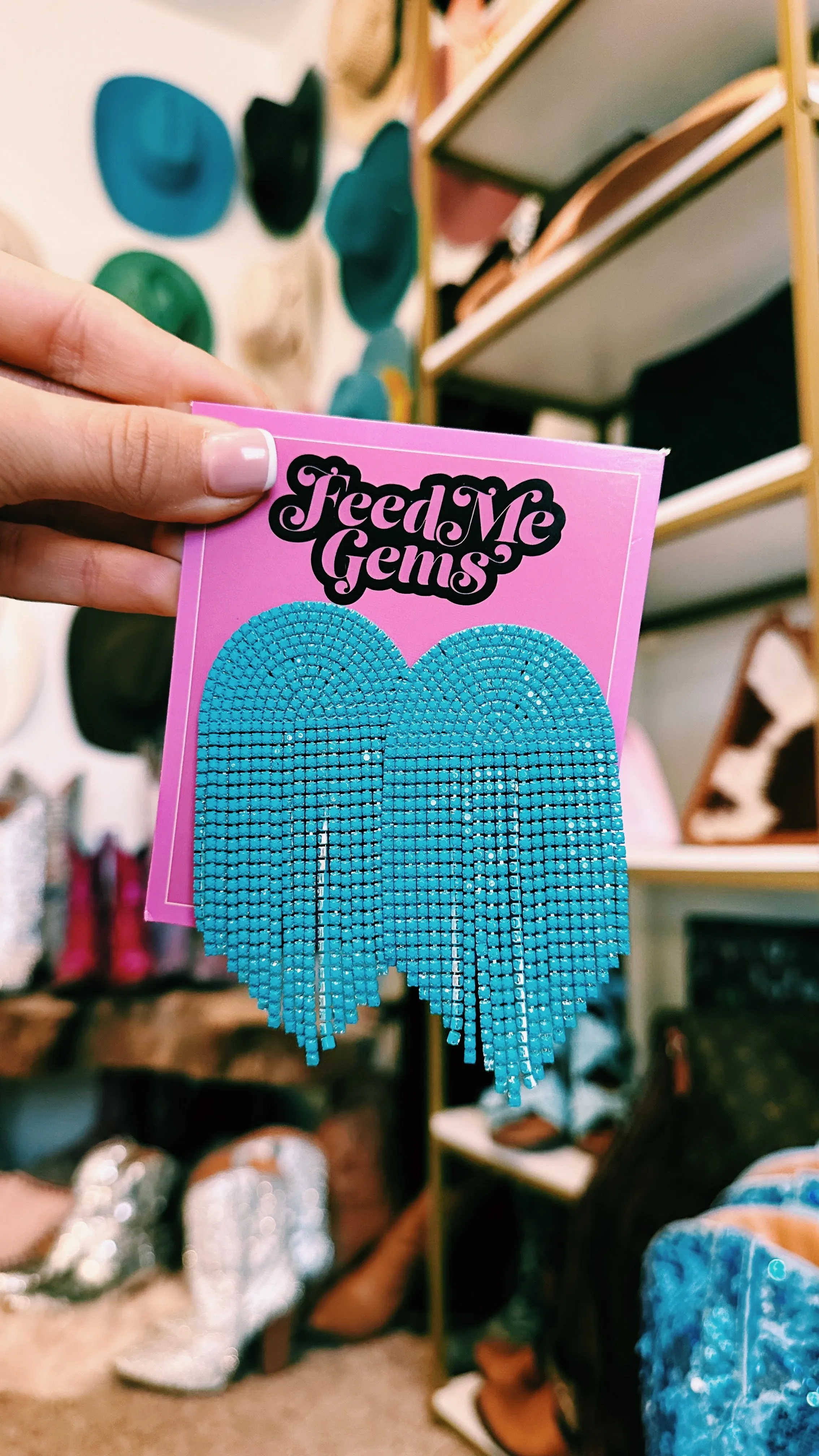 IN STOCK!! Jumbo Monochromatic Turquoise Earrings by Feed Me Gems