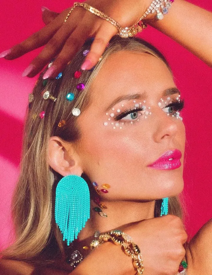 IN STOCK!! Jumbo Monochromatic Turquoise Earrings by Feed Me Gems