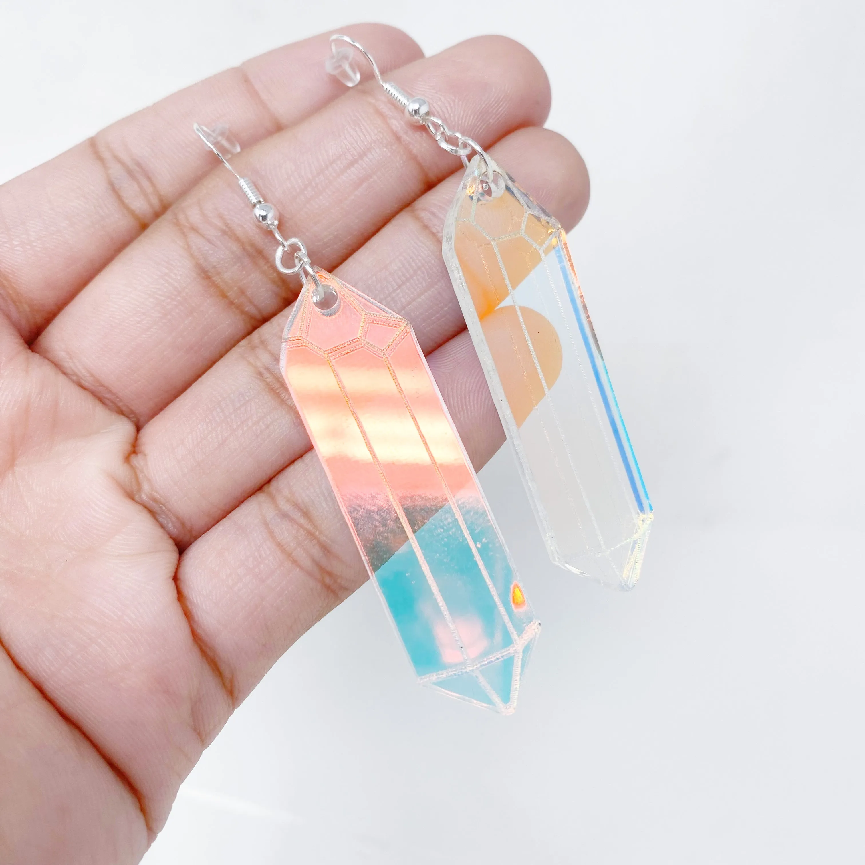 Iridescent Crystal Dangle Earrings