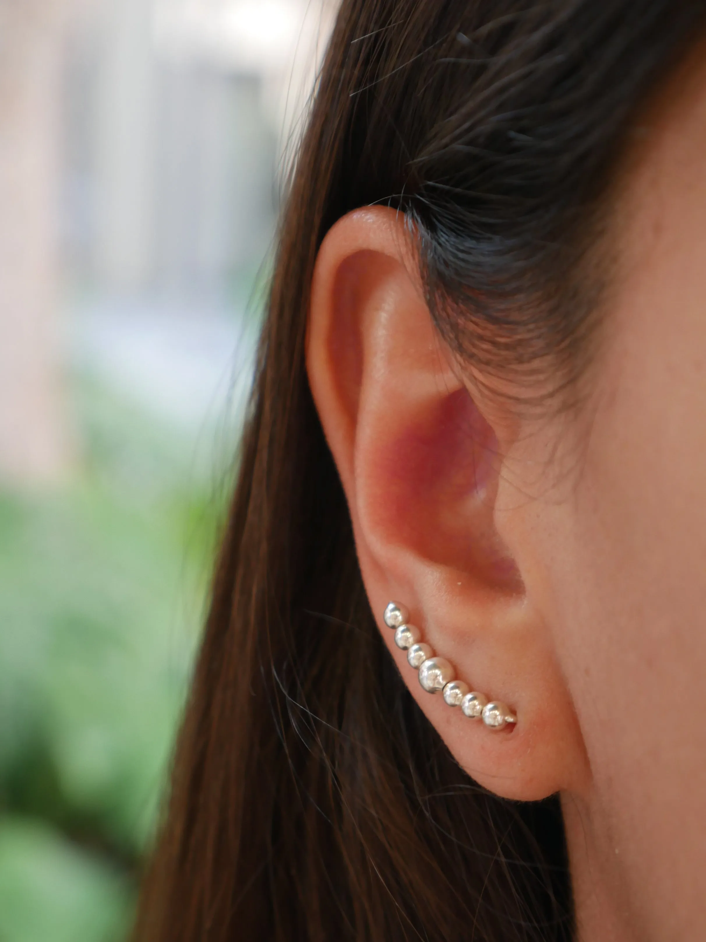 Kesley Plain and Dainty Ear Crawler Pins Waterproof .925 Sterling Silver Earrings