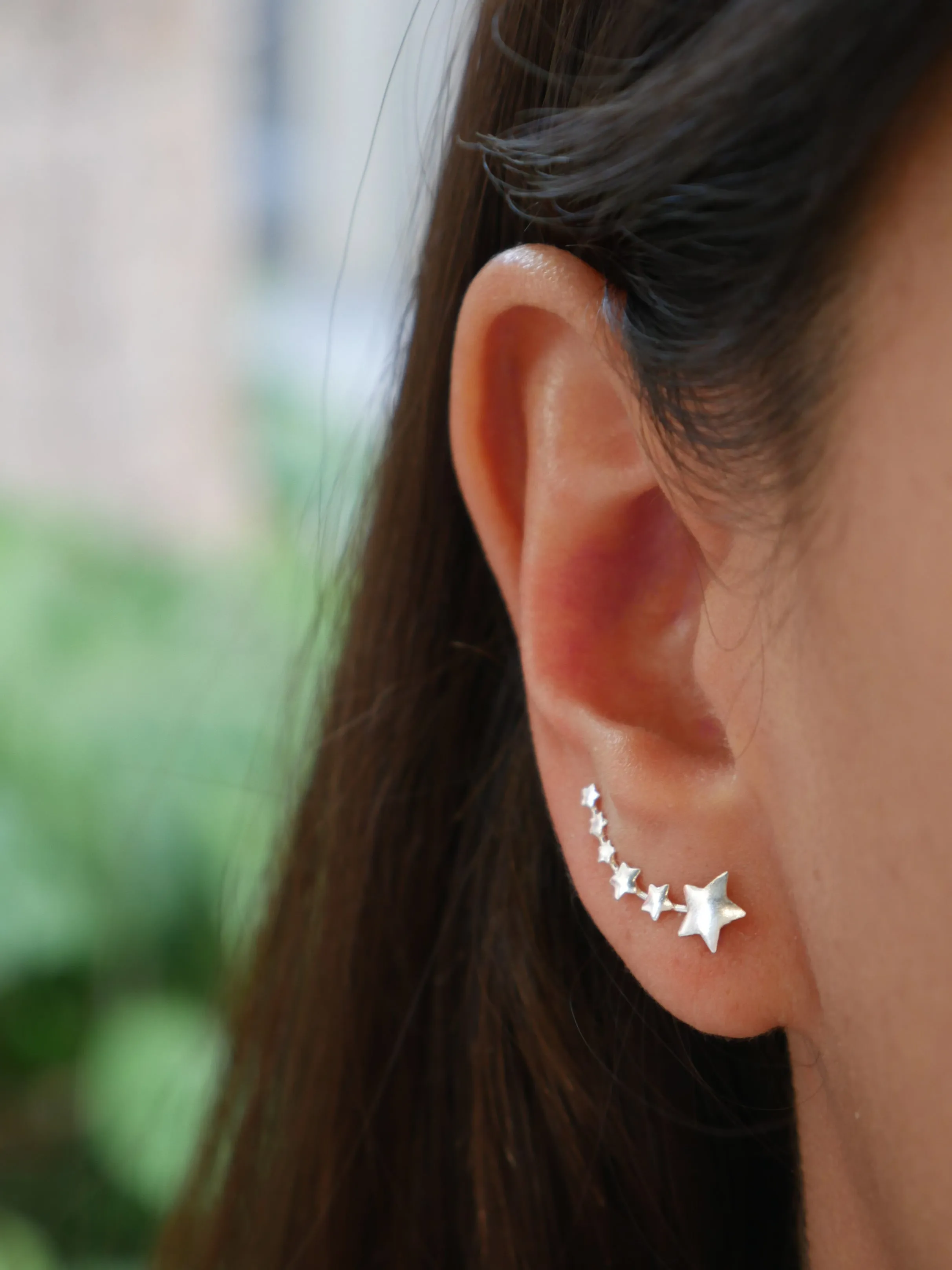 Kesley Plain and Dainty Ear Crawler Pins Waterproof .925 Sterling Silver Earrings