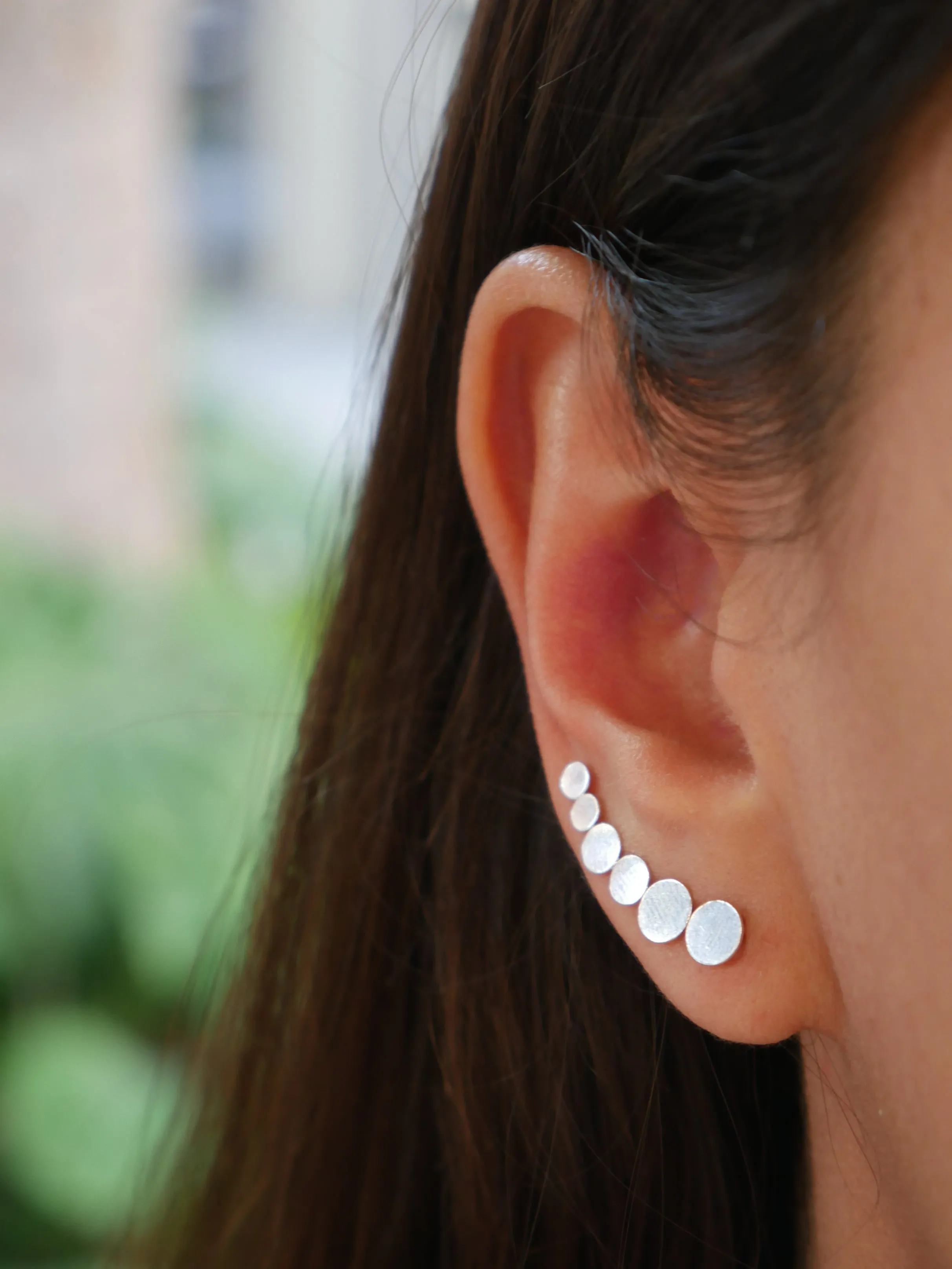 Kesley Plain and Dainty Ear Crawler Pins Waterproof .925 Sterling Silver Earrings