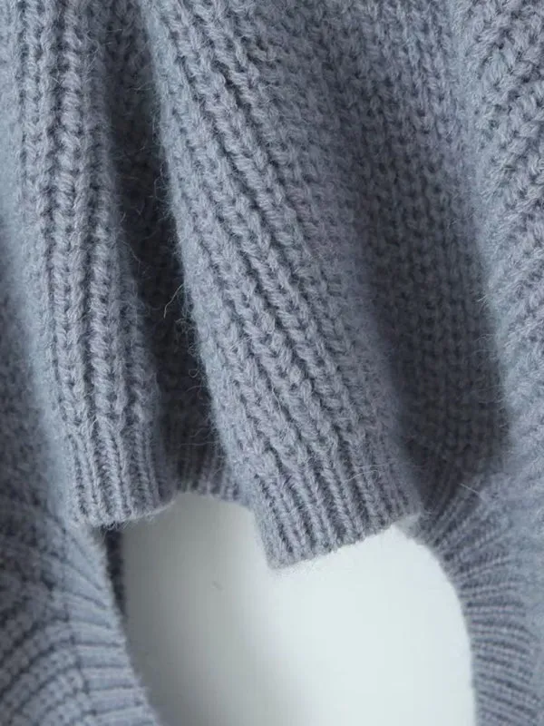 Knit Cold Shoulder Turtleneck Bolero Sweater