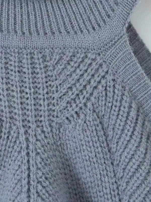 Knit Cold Shoulder Turtleneck Bolero Sweater