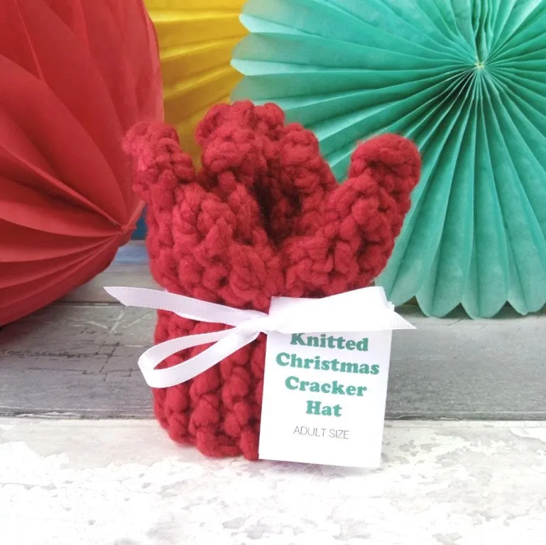 Knitted Christmas Cracker Hat (various colours)