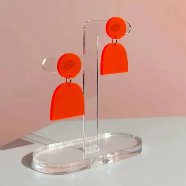 Lad Earrings - Neon Orange