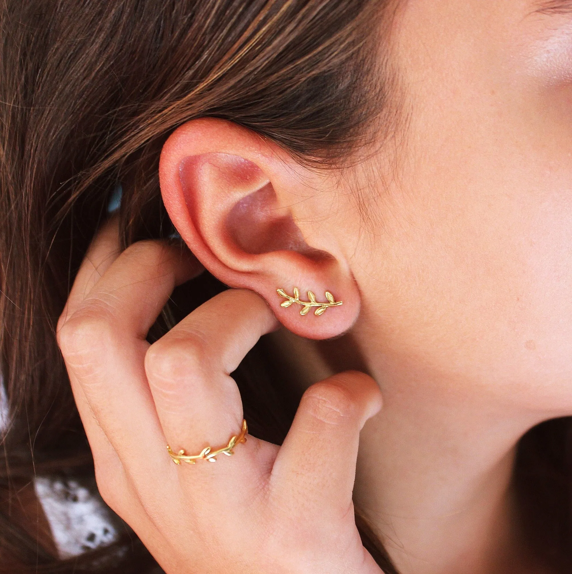 Leaf Climber Lobe Earring