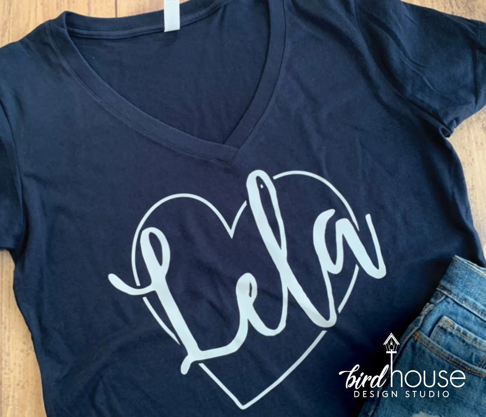Lela Personalized Shirt with Heart Abuela, Lala, Grandma Mom Mama Mommy Custom, Personalized, Any Color