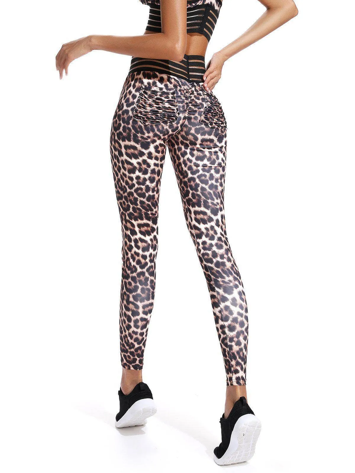 Leopard Print Leggings Workout Running Pants