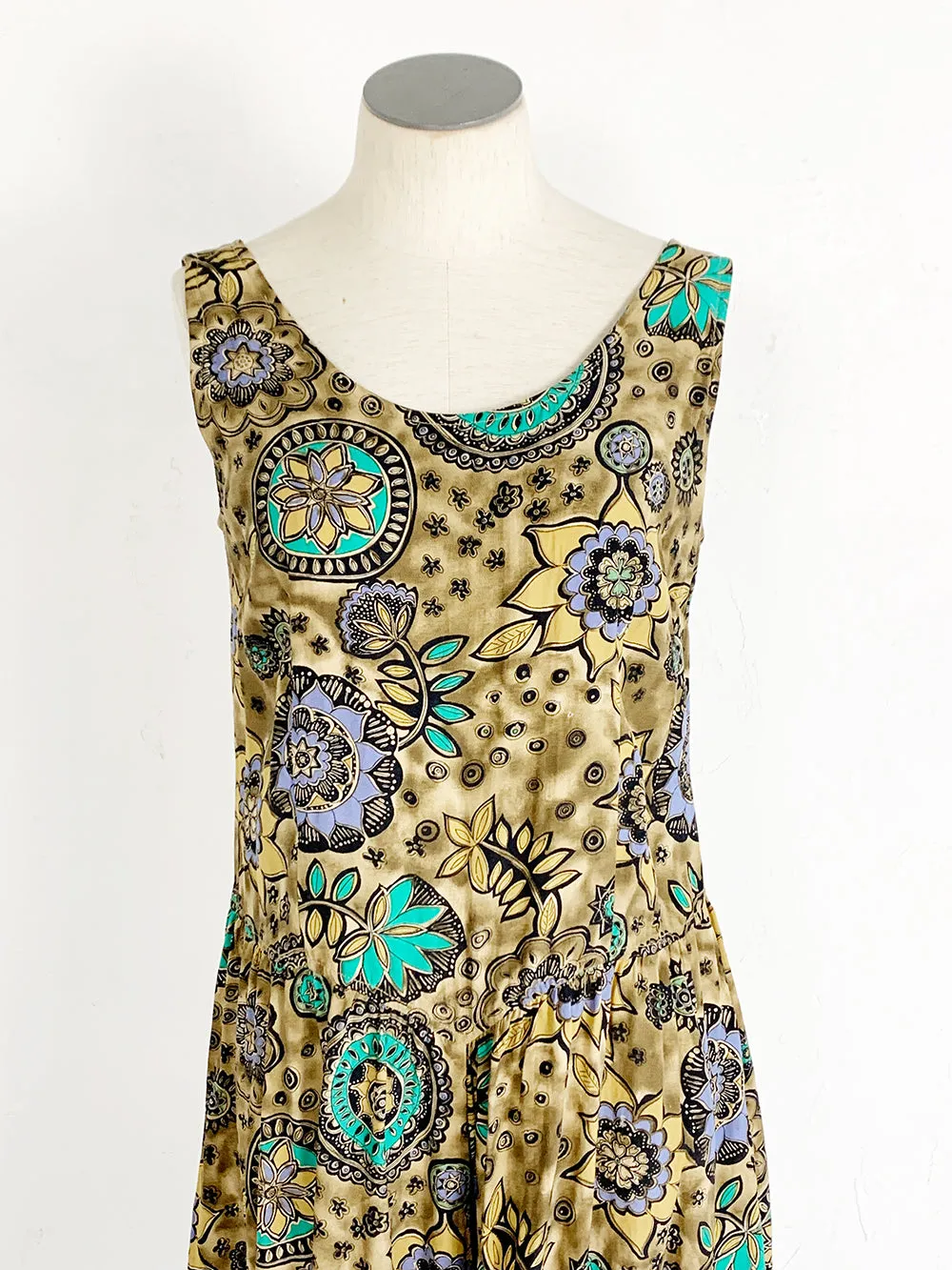 LIMITED Brown Stylized Floral Print Sleeveless Rayon Romper