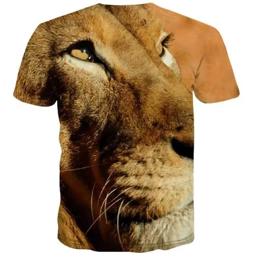 Lion T-shirt Men Animal Shirt Print Funny Tshirt Printed Street T-shirts 3d Hip Hop Tshirts Novelty Short Sleeve Punk Rock