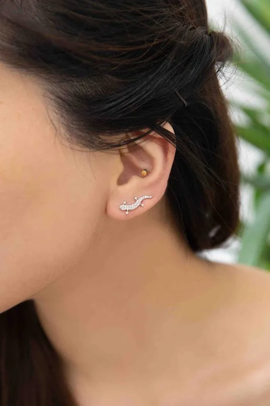 Lizard Ear Pin Earrings