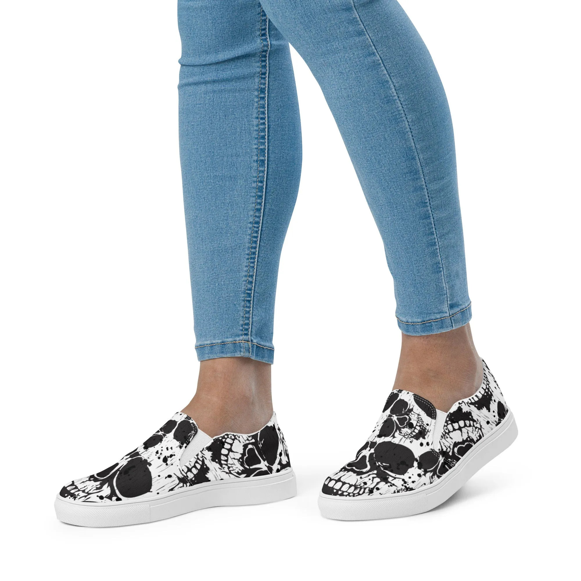 Manic Skull Women’s slip-on canvas shoes